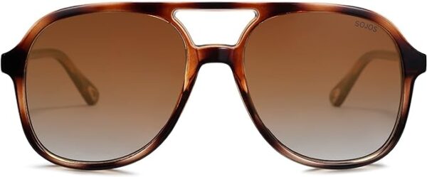 SOJOS Retro Polarized Aviator Sunglasses for Women Men Classic 70s Vintage Trendy Square Aviators SJ2174